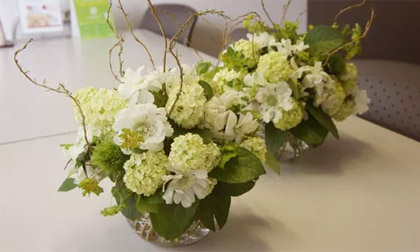 Trang trí nhà đẹp với cách cắm hoa sắc trắng xanh tinh tế