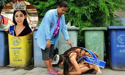 Hoa hậu Thái Lan quỳ lạy trước vựa ve chai của mẹ sau khi đăng quang