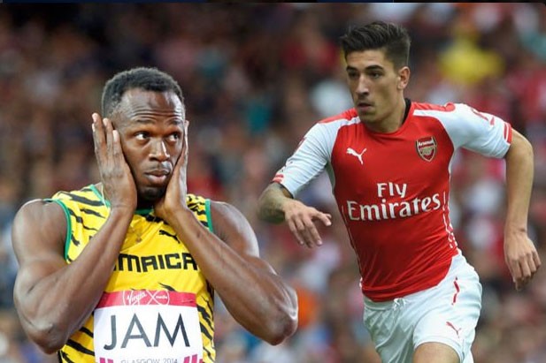 Bellerin thach dau nguoi nhanh nhat the gioi Usain Bolt hinh anh 1