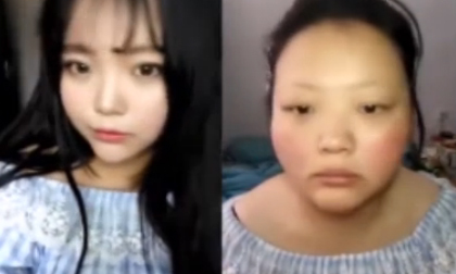 Choáng với mặt thật của nàng hot girl Trung Quốc