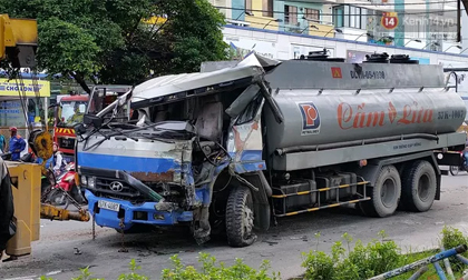 Tai nạn nghiêm trọng giữa xe buýt và xe bồn trước công viên Lê Thị Riêng