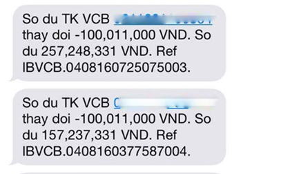 500 triệu đồng của khách hàng bay khỏi thẻ ATM Vietcombank