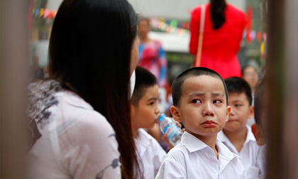 Những hình ảnh ngộ nghĩnh của trẻ nhỏ ngày đầu tới lớp