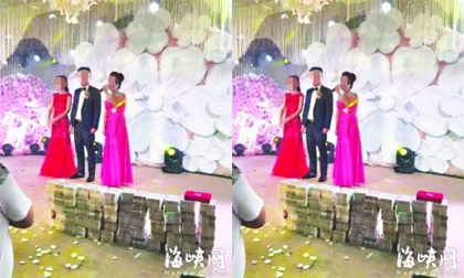 Nhà trai gây sốc khi mang hẳn 20 tỷ tiền mặt lên lễ đường tặng cô dâu