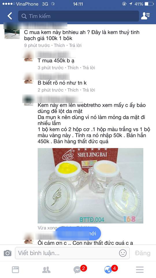 cô gái biến dạng mặt vì kem giả
