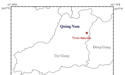 Động đất 3,4 độ richter ở Quảng Nam