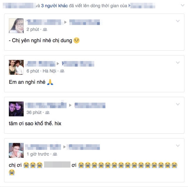 Những lời chia buồn từ bạn bè của các nạn nhân.