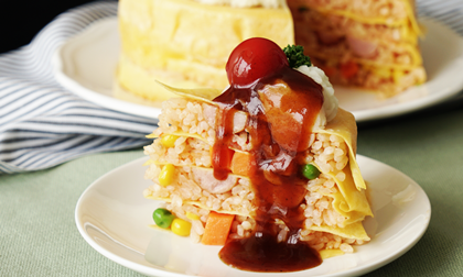 Cách làm món Omurice - cơm cuộn trứng kiểu Nhật