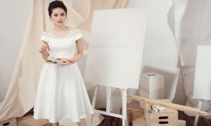 Ngắm Hạ Vi đẹp mong manh trong đầm ren trắng