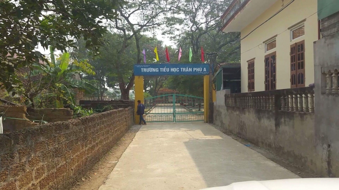 Trường tiểu học Trần Phú A,  Chương Mỹ, Hà Nội nơi kẻ lạ mặt đột nhập vào trường và xâm hại bé P. Ảnh: Huy Trung
