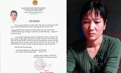 Thanh Hóa: Lao động tử vong tại Angola không có tiền đưa xác về quê mai táng