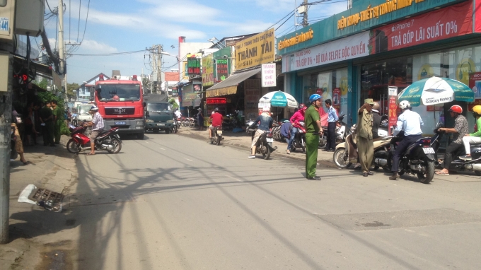 Hiện trường vụ tai nạn. 