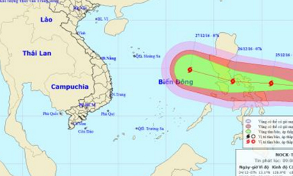 Bão Nock-ten giật cấp 17, hướng thẳng vào biển Đông
