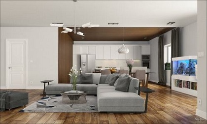Thiết kế phòng khách mang phong cách đô thị hiện đại