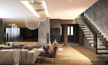 Đèn trang trí tạo ấn tượng cho phòng khách