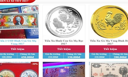 Tràn lan dịch vụ đổi tiền lưu niệm hình “Đinh Dậu 2017“