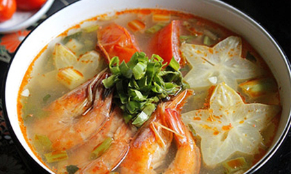 Cách nấu canh chua tôm khế ngon ngọt tự nhiên