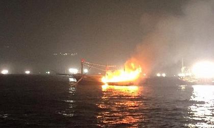 Quảng Ngãi: Cháy tàu cá giữa đêm, ngư dân mất trắng 3 tỷ đồng