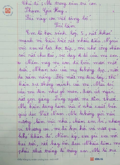 bai van ta me nhung lai ra bo cua be lop 5 khien ai cung nghen ngao - 1
