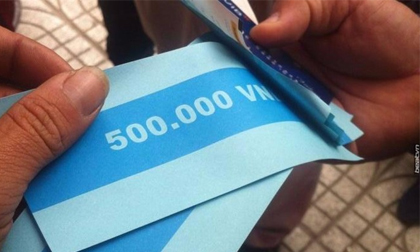 Rút tiền ATM, khách nhận được giấy in số 500.000 VNĐ