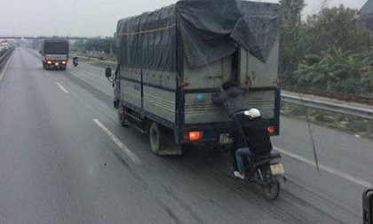 Cảnh báo chiêu trò lấy trộm hàng từ xe tải đang chạy trên QL 5