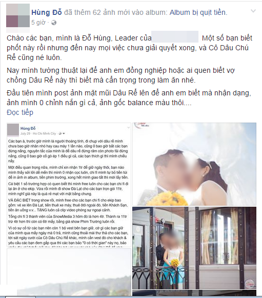 Cặp đôi bị tố cáo bùng tiền chụp ảnh cưới, chú rể lên tiếng: Ảnh xấu đến mức nhà in còn lắc đầu không in - Ảnh 7.