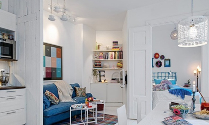 Căn hộ 30m2 đẹp trẻ trung hiện đại nhờ khéo cải tạo chung cư 80 năm tuổi
