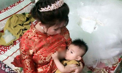 Chuyện hậu trường bất ngờ của cô dâu vừa mặc váy cưới vừa cho con bú gây sốt trên diễn đàn chị em