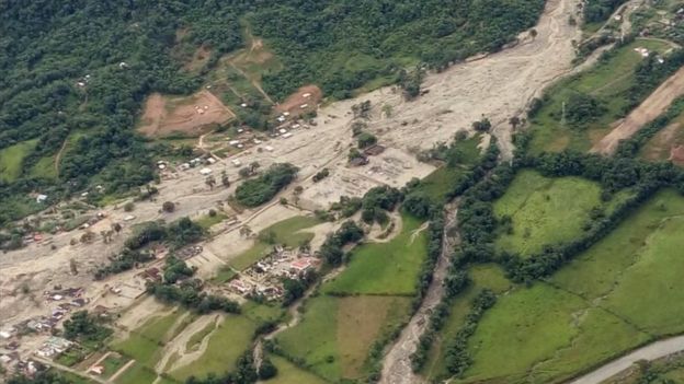 BBC dẫn lời giới chức Colombia ngày 1/4 thông báo trận lở đất xảy ra tại tỉnh Putumayo đã cuốn theo bùn, các mảnh vỡ và đồ vật trôi nổi ập vào nhà dân ngay trong đêm khiến ít nhất 206 người thiệt mạng. (Ảnh: BBC)