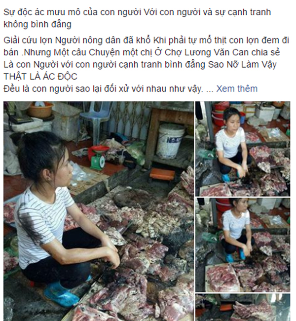 Hải Phòng: Cả chục cân thịt lợn của người phụ nữ bị tạt dầu luyn vì bán giá rẻ khiến dư luận phẫn nộ - Ảnh 1.