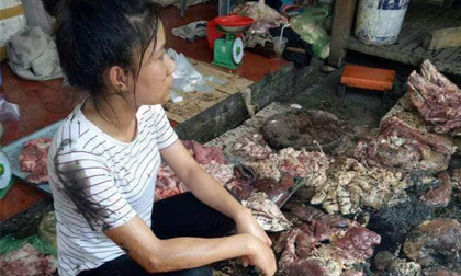 Bắt khẩn cấp 2 phụ nữ hắt dầu luyn vào thịt lợn ở Hải Phòng