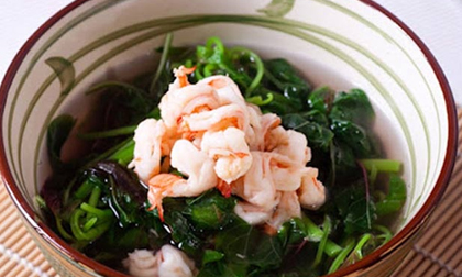 Canh rau dền nấu tôm thanh mát cho bữa trưa hè