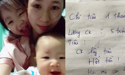 Bảng chi tiêu gây sốc của gia đình chồng lương 5 triệu một mình tiêu hết, vợ tự xoay sở nuôi 2 con