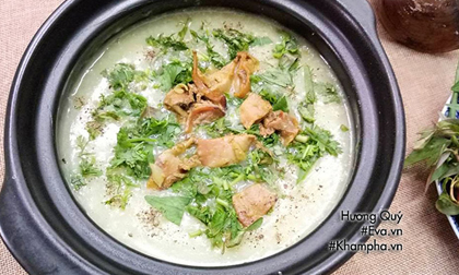 Nấu cháo trai ngọt thơm đãi cả nhà bữa sáng cuối tuần