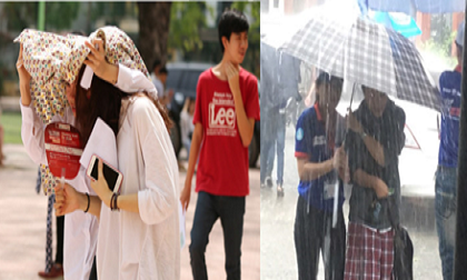 Thí sinh “đội nắng”, “dầm mưa” làm thủ tục dự thi THPT Quốc gia 2017