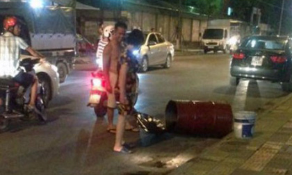 Nổ thùng phuy, hai chân người đàn ông bị dập nát