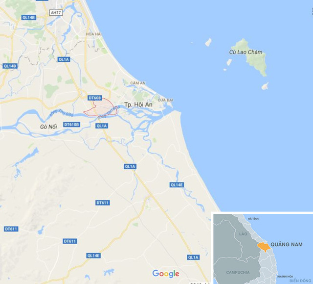 Xã Điện Phương, thị xã Điện Bàn (Quảng Nam), nơi sự việc xảy ra. Ảnh: Google Maps.