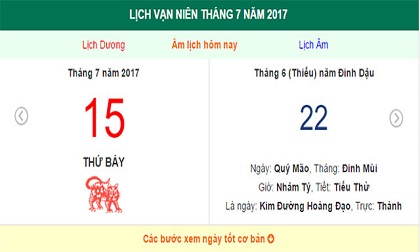 Âm lịch hôm nay (22.6, tức 15.7 dương lịch): Những điều nên tránh