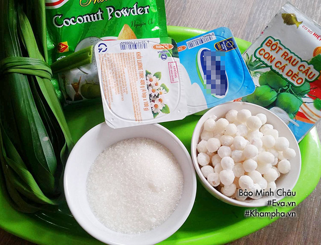 huong dan cach lam sua chua thach la nep, an mot lan la me - 1
