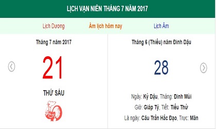 Âm lịch hôm nay (28.6, tức 21.7 dương lịch): Nên tránh những điều này