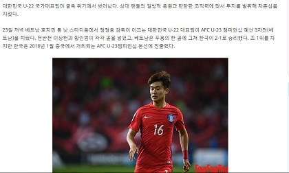 Báo Hàn: “May thay, Hàn Quốc đã trụ vững trước U22 Việt Nam”