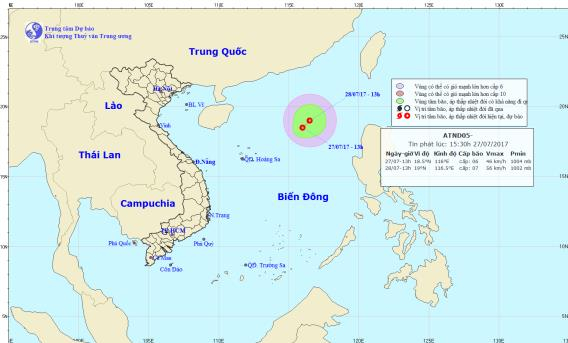 Dự báo thời tiết hôm nay (28.7): Xuất hiện áp thấp nhiệt đới mạnh cấp 6 trên Biển Đông hình ảnh 1 du bao thoi tiet hom nay (28.7): xuat hien ap thap nhiet doi manh cap 6 tren bien dong hinh anh 1