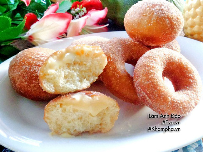 bac chao len bep lam ngay mon banh donuts custard tuyet ngon - 9