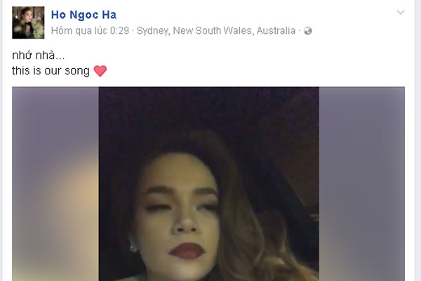 Hồ Hà livestream thể hiện sự nhớ nhà.