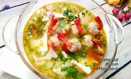 Canh đậu phụ nấu tôm tưởng quen mà lạ, cả nhà thích mê