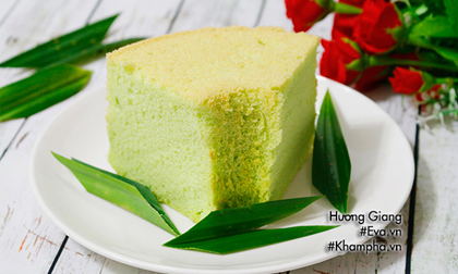 Bánh chiffon lá dứa mềm thơm, nhìn đã thấy mát mắt