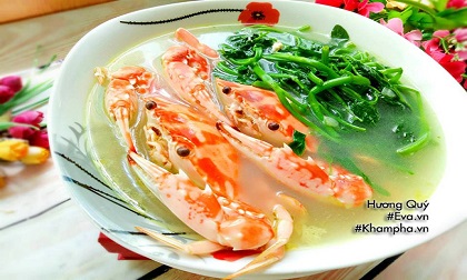Canh ghẹ nấu rau muống nóng hổi ngọt lịm, cả nhà húp xì xụp