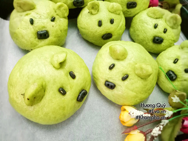 sang nghi le vao bep lam ngay banh bao chay vi tra xanh thom lung mat mat - 15