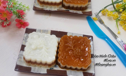 Cách làm bánh trung thu thạch rau câu vị cà phê, cốt dừa