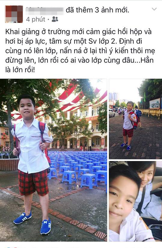 facebook ngap tran hinh anh bo me khoe con ngay khai giang nam hoc moi - 8